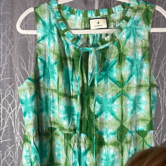 Tuckernuck Green Tie-Front Maxi Dress L - Picture 4 of 9